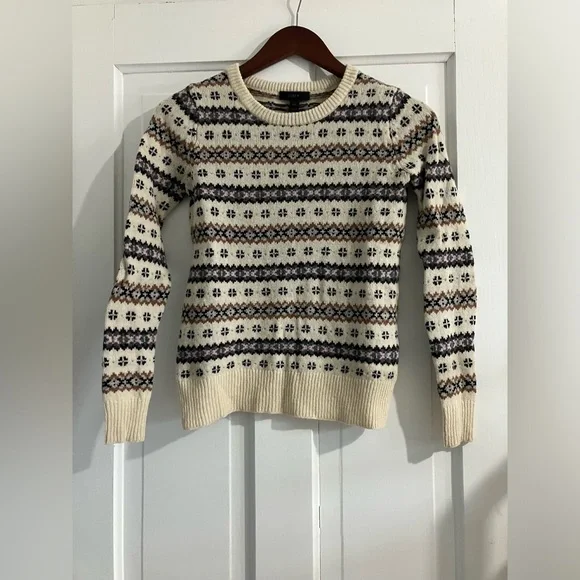 EUC J.Crew Lambswool Fair Isle Sweater - Picture 1 of 3